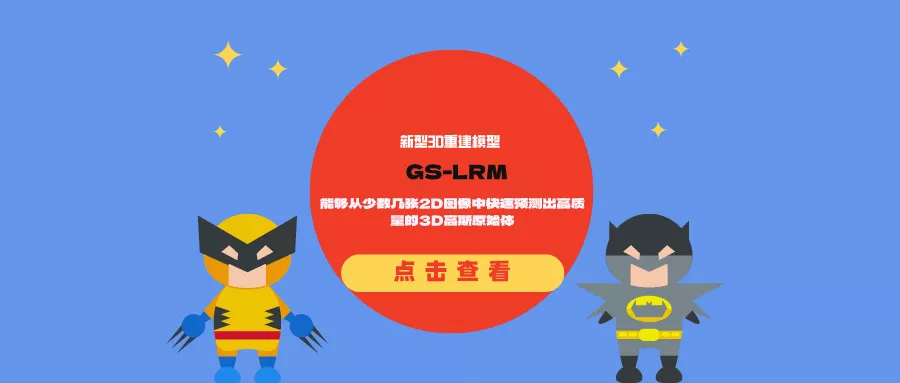 新型3D重建模型GS-LRM:能够从少数几张2D图像中快速预测出高质量的3D高斯原始体