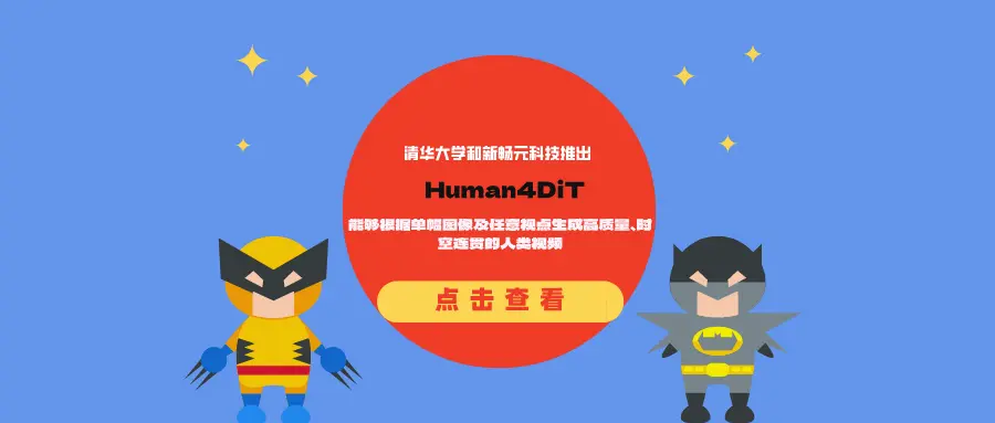 清华大学和新畅元科技推出Human4DiT：能够根据单幅图像及任意视点生成高质量、时空连贯的人类视频