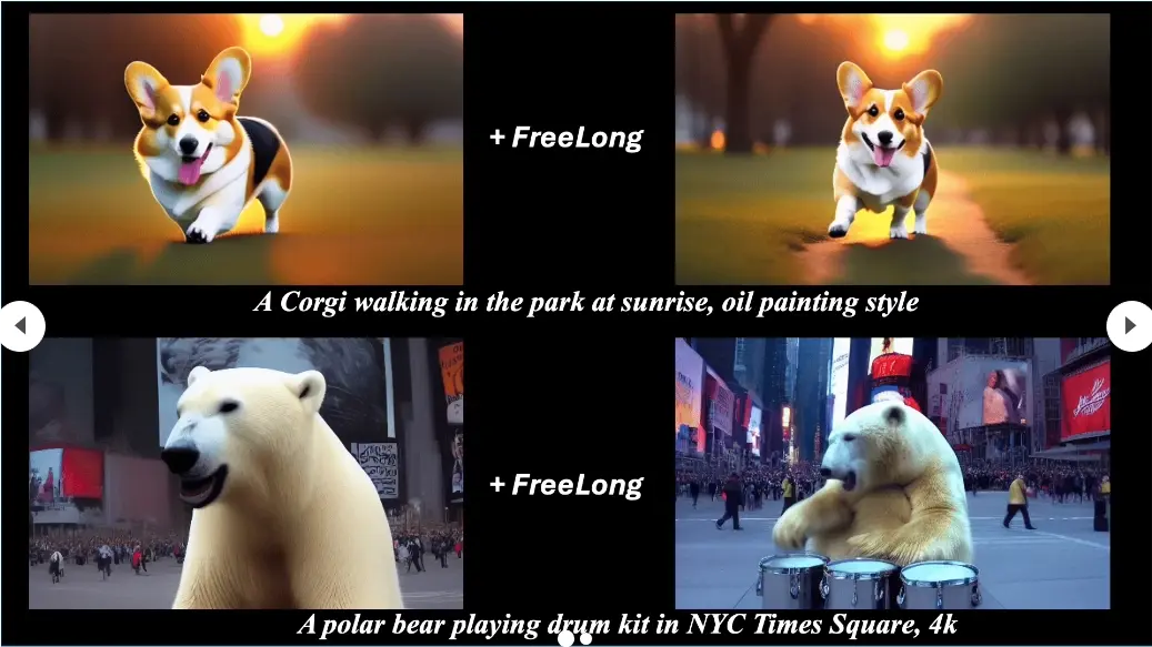 用于生成长视频的模型FreeLong:在不增加额外训练成本的情况下,让现有的短视频生成模型处理更长的视频内容