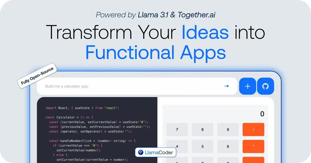 Llama Coder：开源版Claude Artifacts，通过简单的提示即可生成小应用