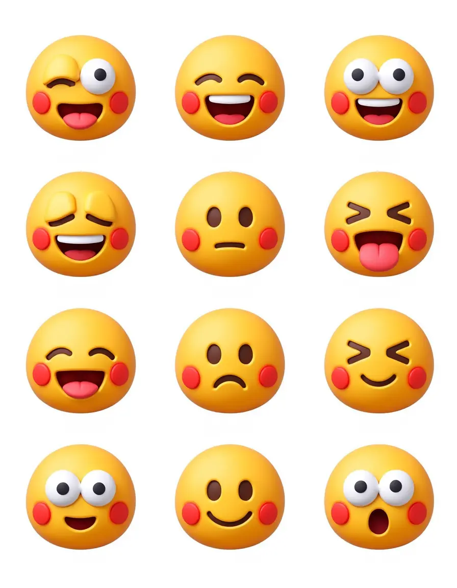 创意网格图，适用于人物表情、emoji表情