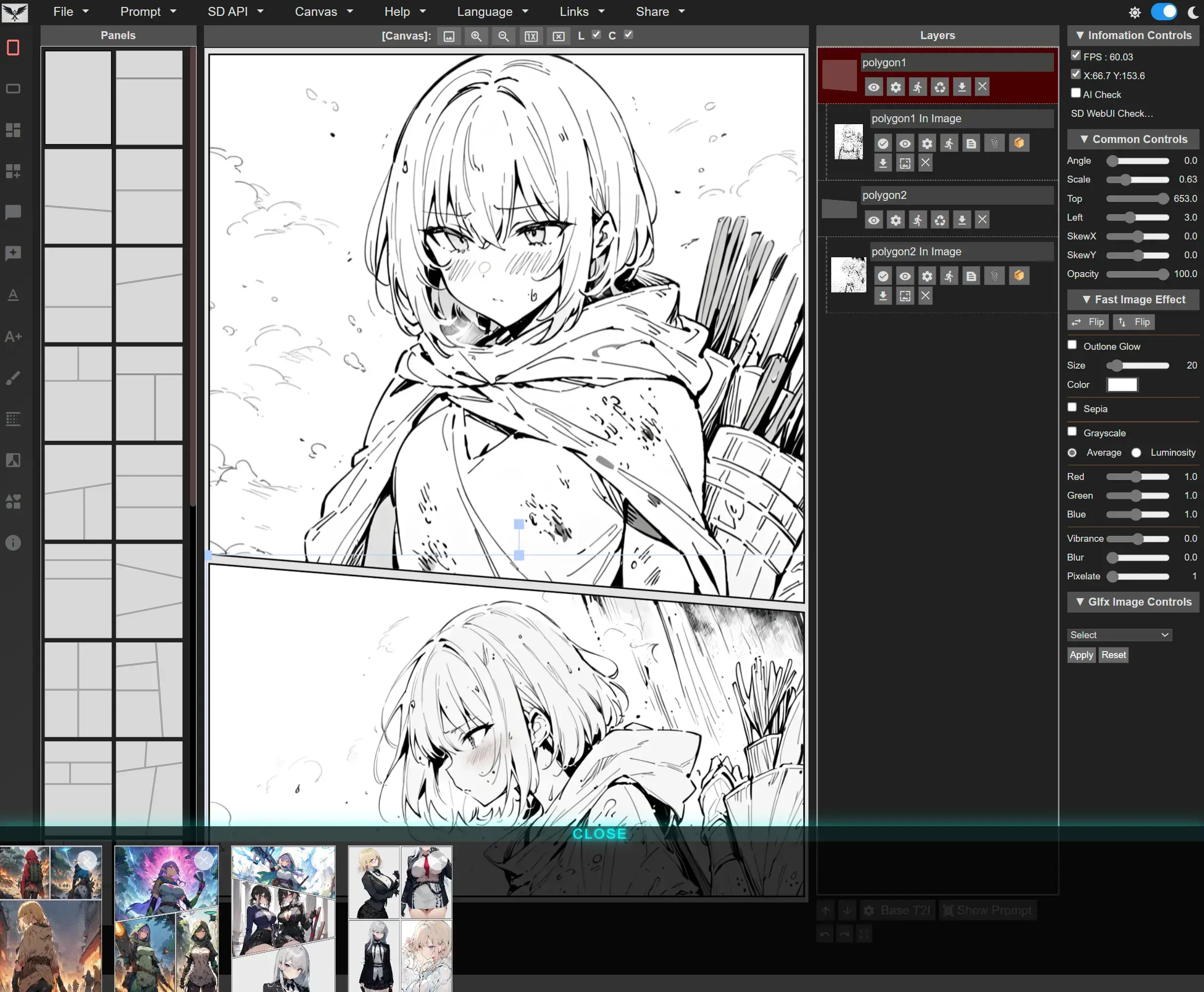 Manga Editor Desu! Pro Edition：连接 WebUI、Forge 和 ComfyUI 的在线漫画编辑器