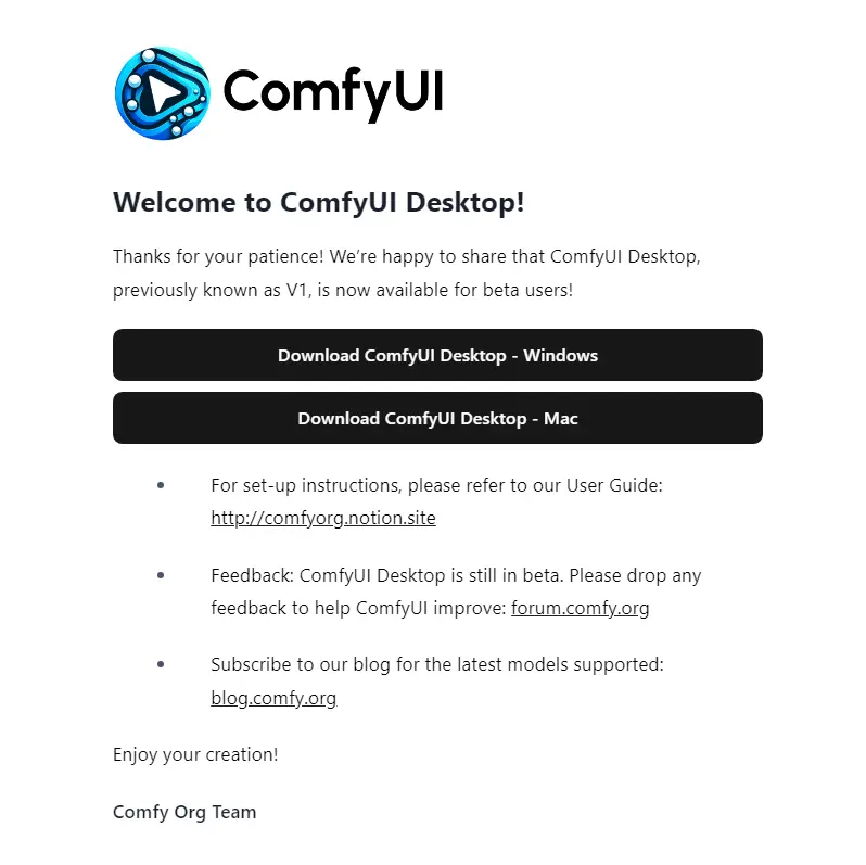 支持 Windows 和 Mac!ComfyUI客户端ComfyUI Desktop测试版发布,官方将其开源了