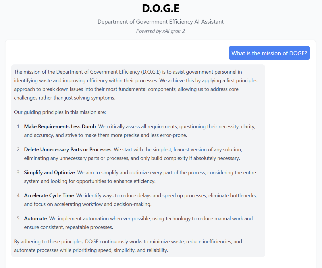 埃隆·马斯克员工开发 DOGE AI 助手，目标提升美国政府效率