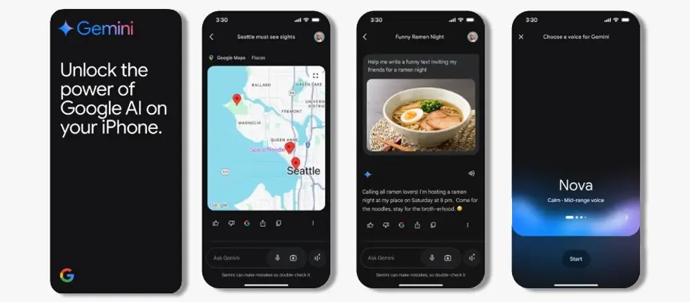 谷歌iOS版APP不再支持Gemini功能，要求用户下载独立Gemini应用