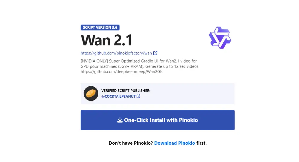 Wan2.1 GP:基于阿里视频生成模型Wan 2.1,8G显存即可生成视频