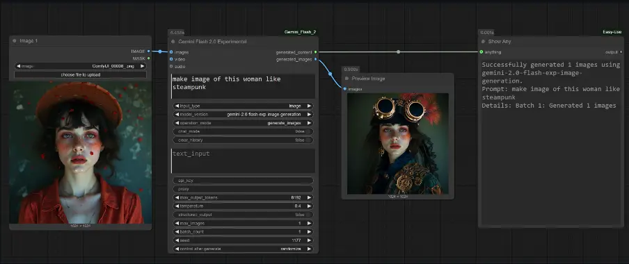 ComfyUI-Gemini_Flash_2.0_Exp：集成了谷歌的 Gemini Flash 2.0 实验模型的ComfyUI自定义节点