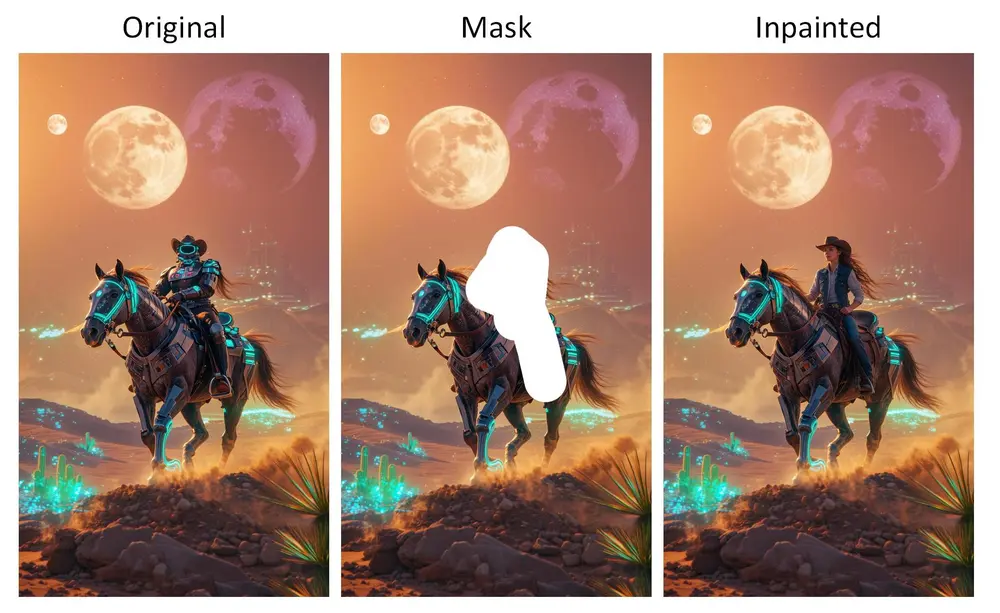 推理版图像局部重绘技术LanPaint：通过在去噪（denoising）前进行多次迭代“思考”，实现了更精确和自然的图像重绘效果