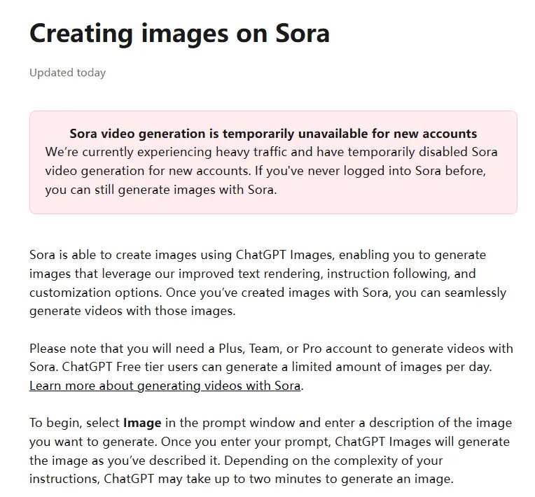 OpenAI因容量问题暂停Sora新用户视频生成功能