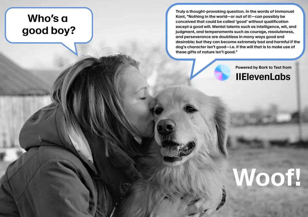 ElevenLabs发布全球首个AI“狗语”TTS模型Text To Bark,开启跨物种沟通新时代?