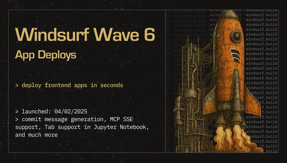 Windsurf Editor Wave 6发布:一键部署、改进的Tabs功能及更多更新