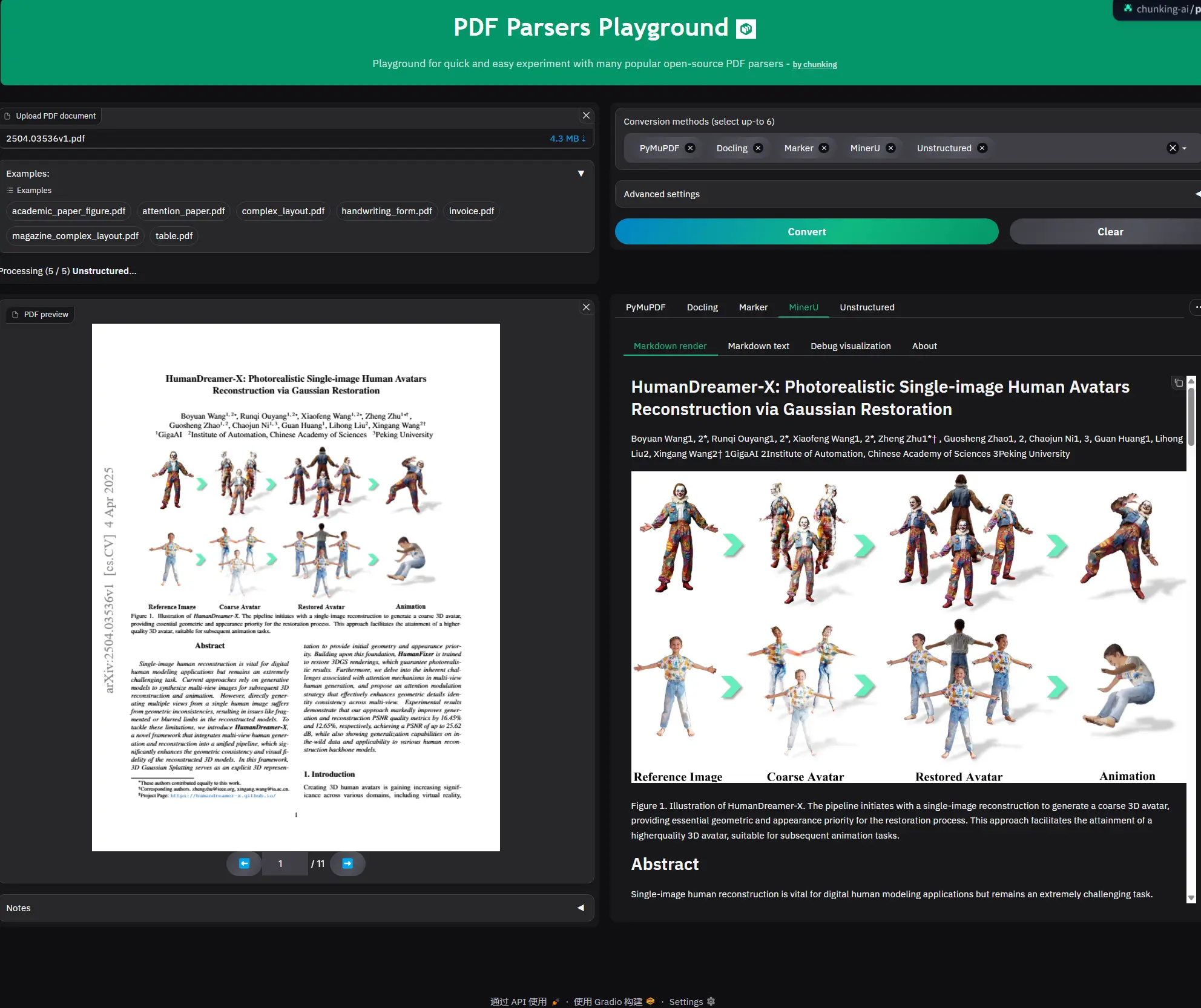 PDF Parsers Playground