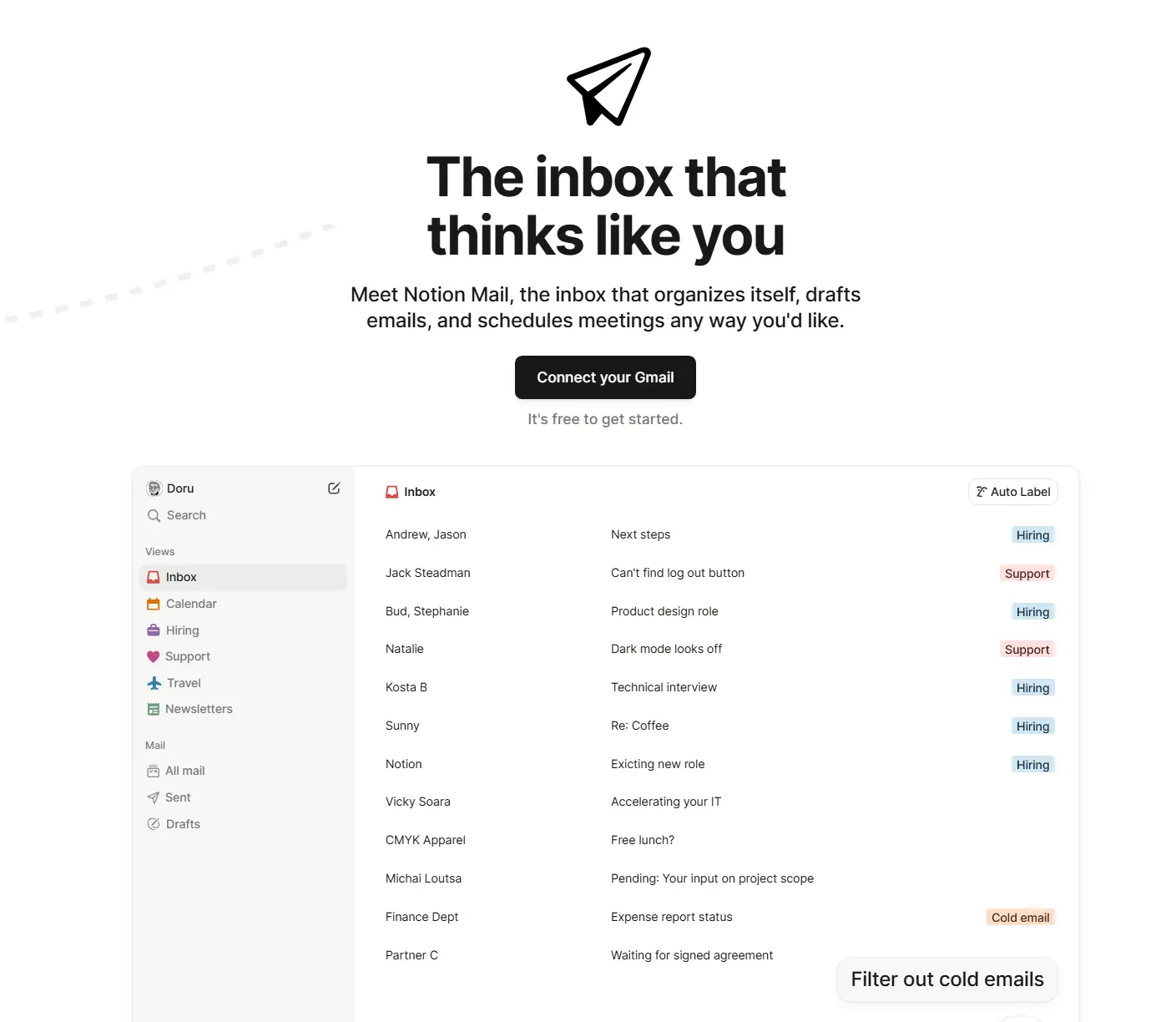 Notion正式发布专为 Gmail 设计的 AI 驱动电子邮件客户端Notion Mail