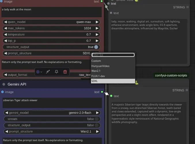 ComfyUI GeminiOllama Extension:将大语言模型及多种图像处理工具集成到 ComfyUI 中