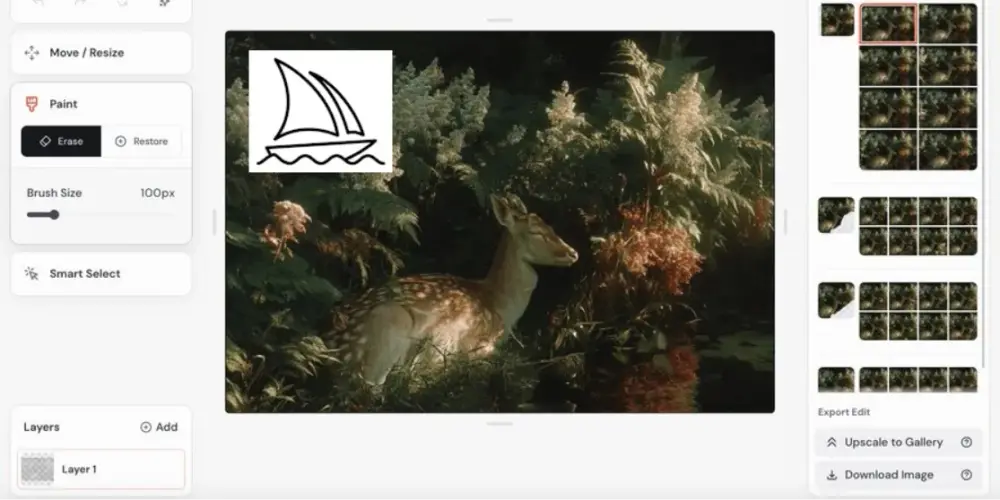 Midjourney 发布更新的图像编辑器，所有级别均可使用图层和智能选择