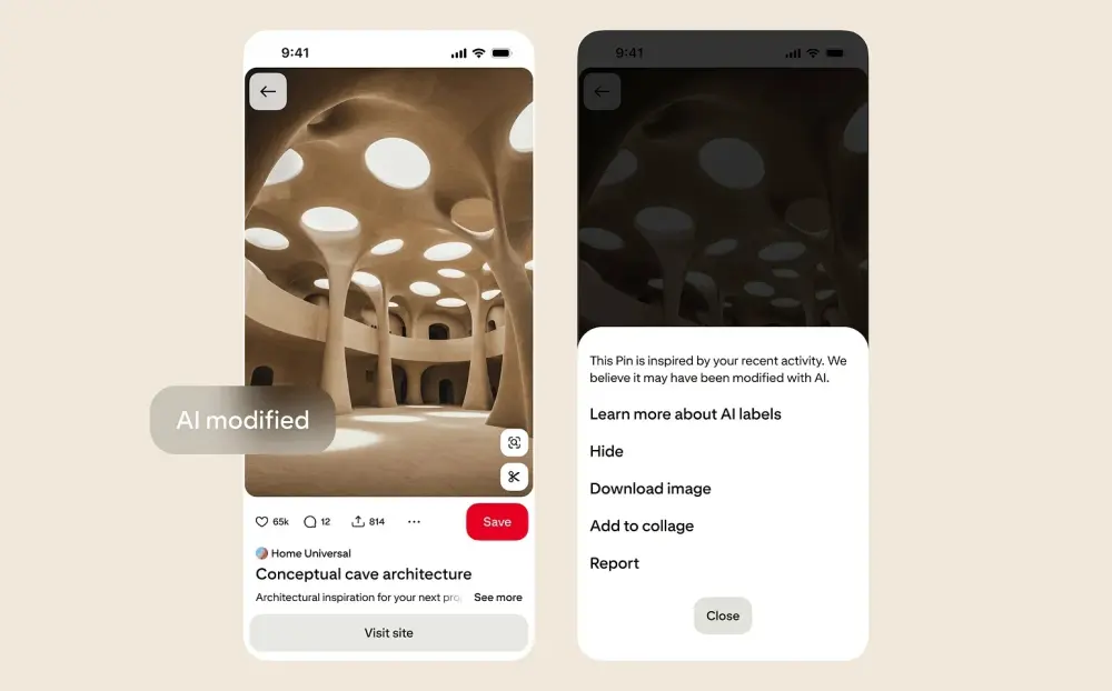 Pinterest 上线新工具:精准打击 AI 劣质内容,还用户纯净体验