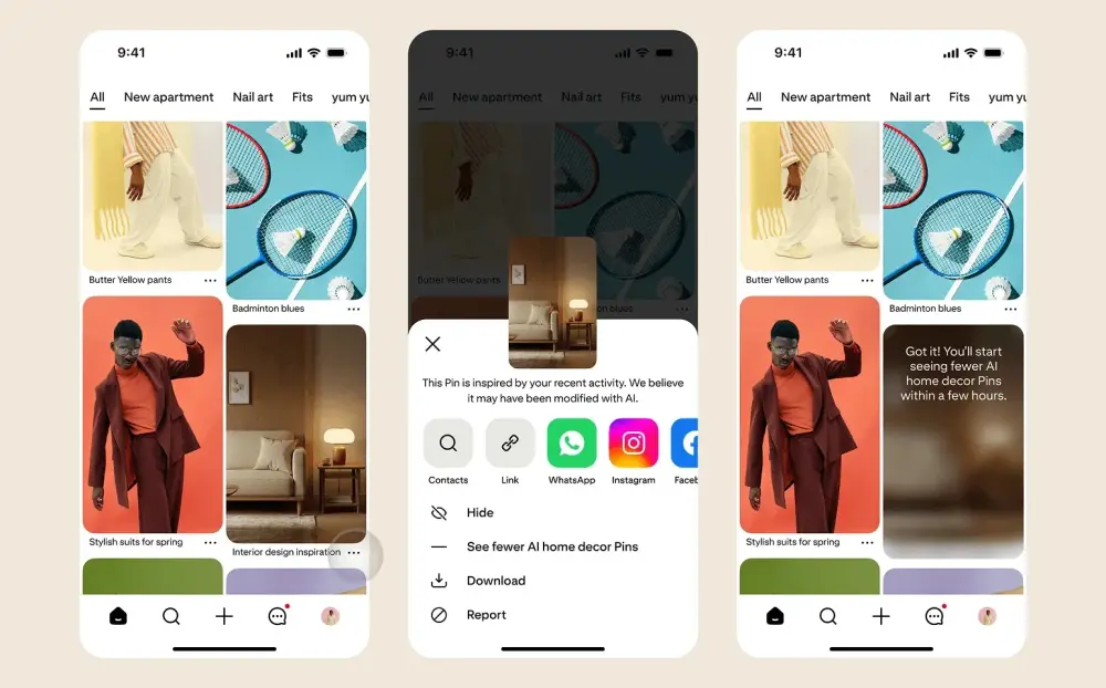 Pinterest 上线新工具:精准打击 AI 劣质内容,还用户纯净体验