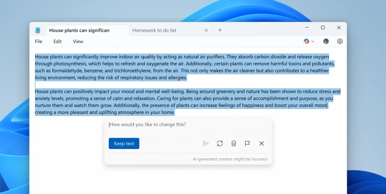微软记事本也能用 AI 写文章了？Windows 11 新增 AI 写作功能