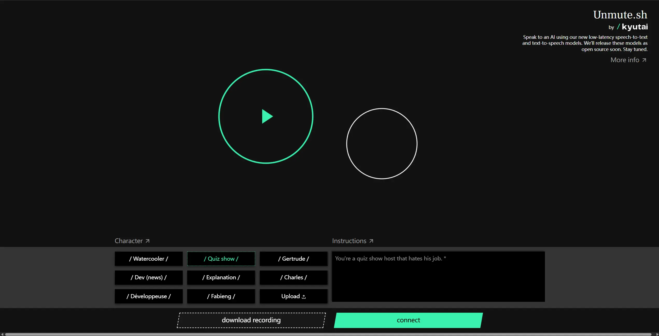 Kyutai 推出全新语音系统Unmute，让任何大模型都能“说话”