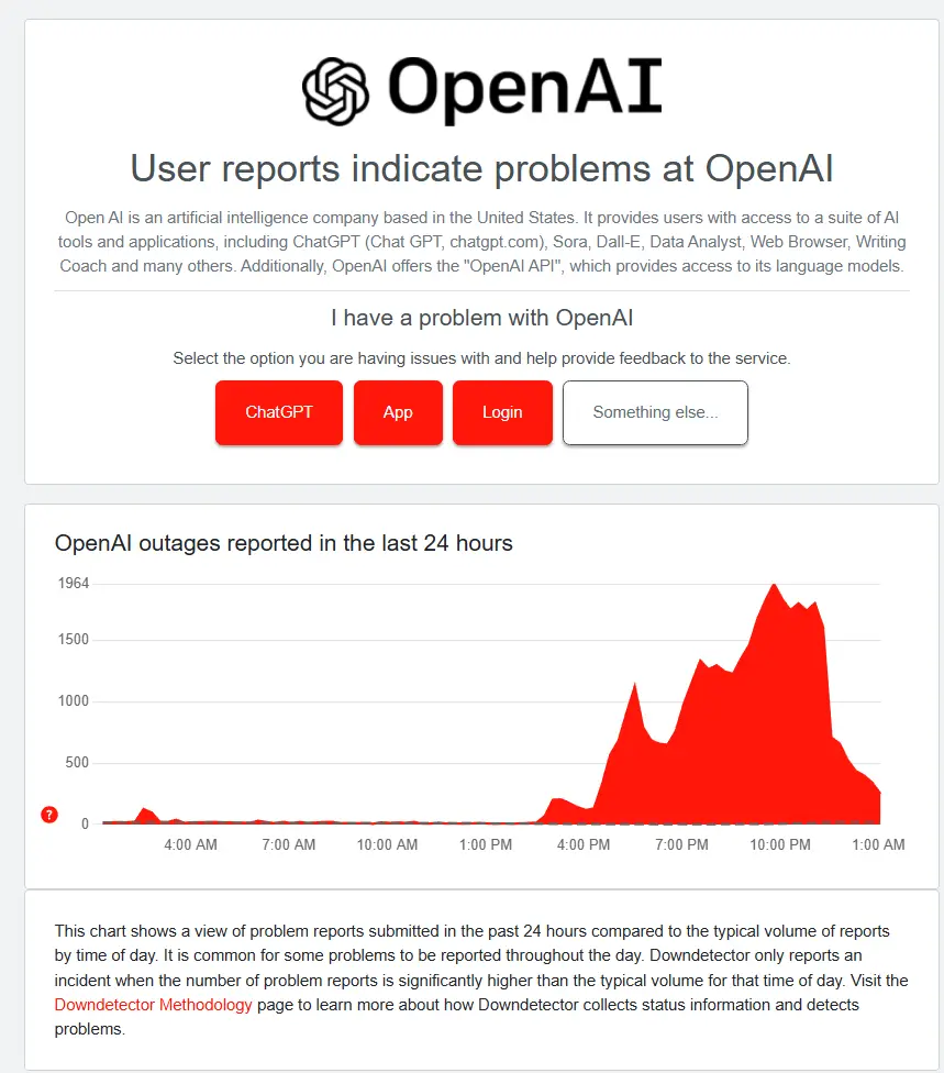 ChatGPT 遭遇大规模服务异常,部分用户无法使用