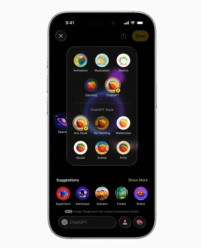 ChatGPT 加持，苹果Image Playground 终于能生成“正常”的图了