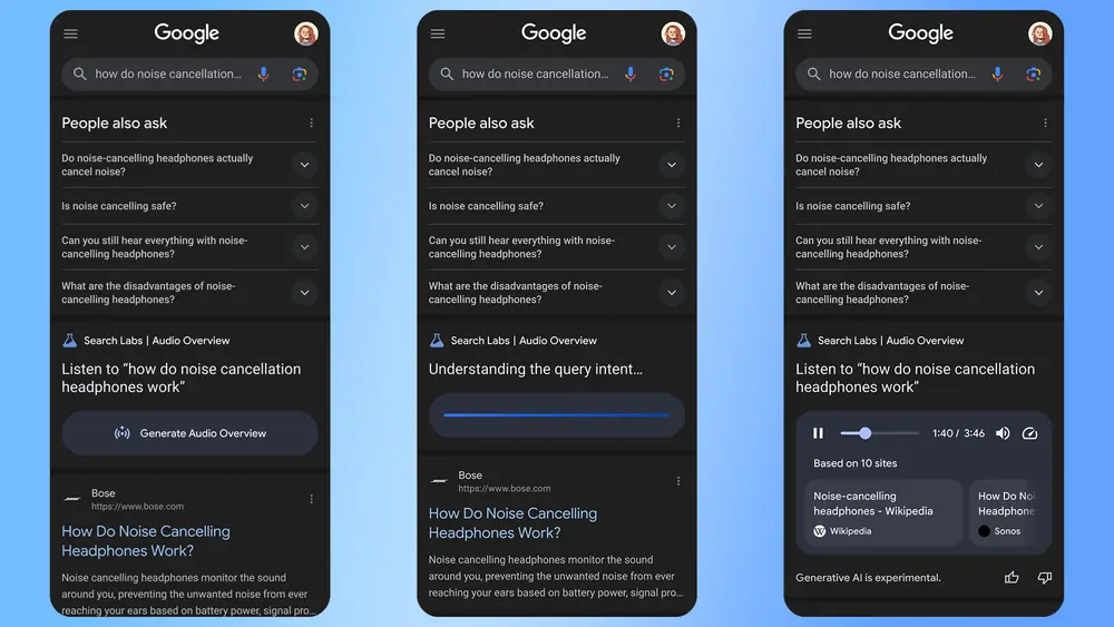 谷歌搜索新增“音频概览（Audio Overview）”功能：让搜索结果‘说出来
