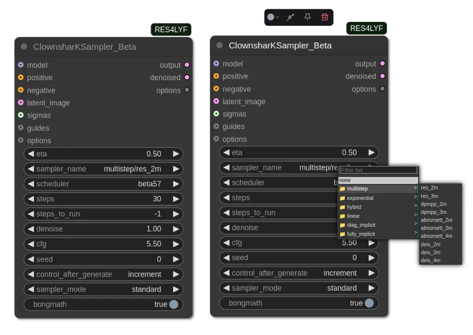 RES4LYF：强大的采样工具集，结合 ClownsharKSampler 实现了对多种模型的高质量图像与视频生成支持