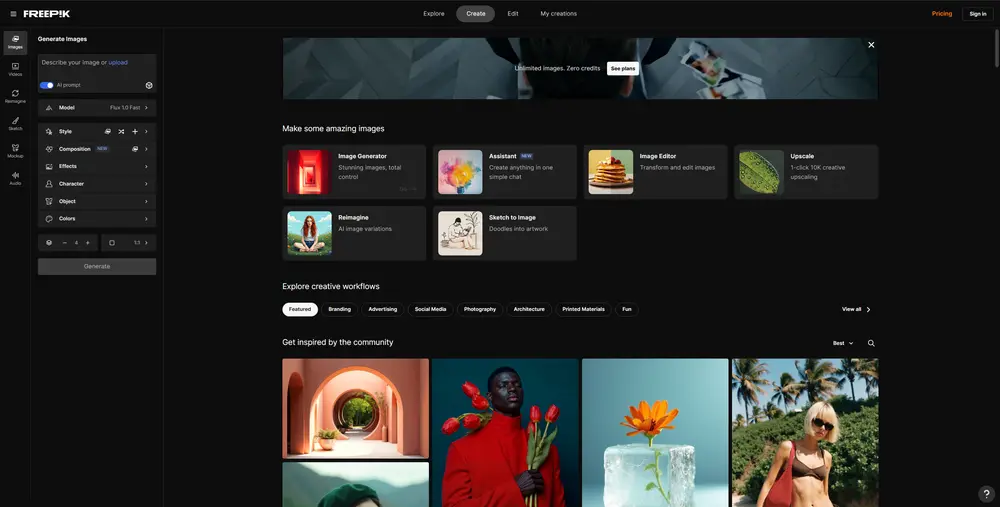 FreePik 宣布：Premium+ 与 Pro 用户享无限图像生成与编辑功能
