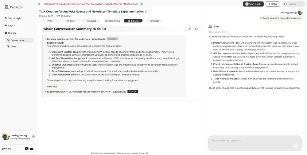Proactor 推出“AI 队友”：不只是会议记录，更是主动建议与任务管理