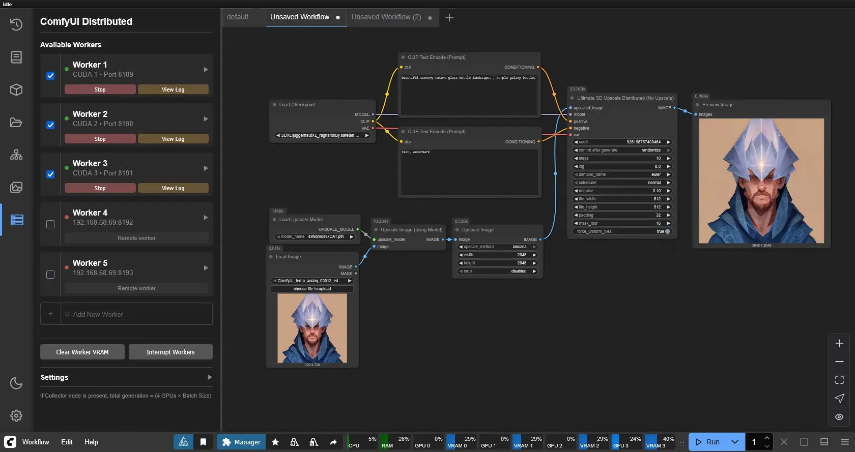 ComfyUI-Distributed：专为 ComfyUI 设计的多显卡分布式处理插件，显著提升图像生成、变体生成以及图像放大等任务的效率