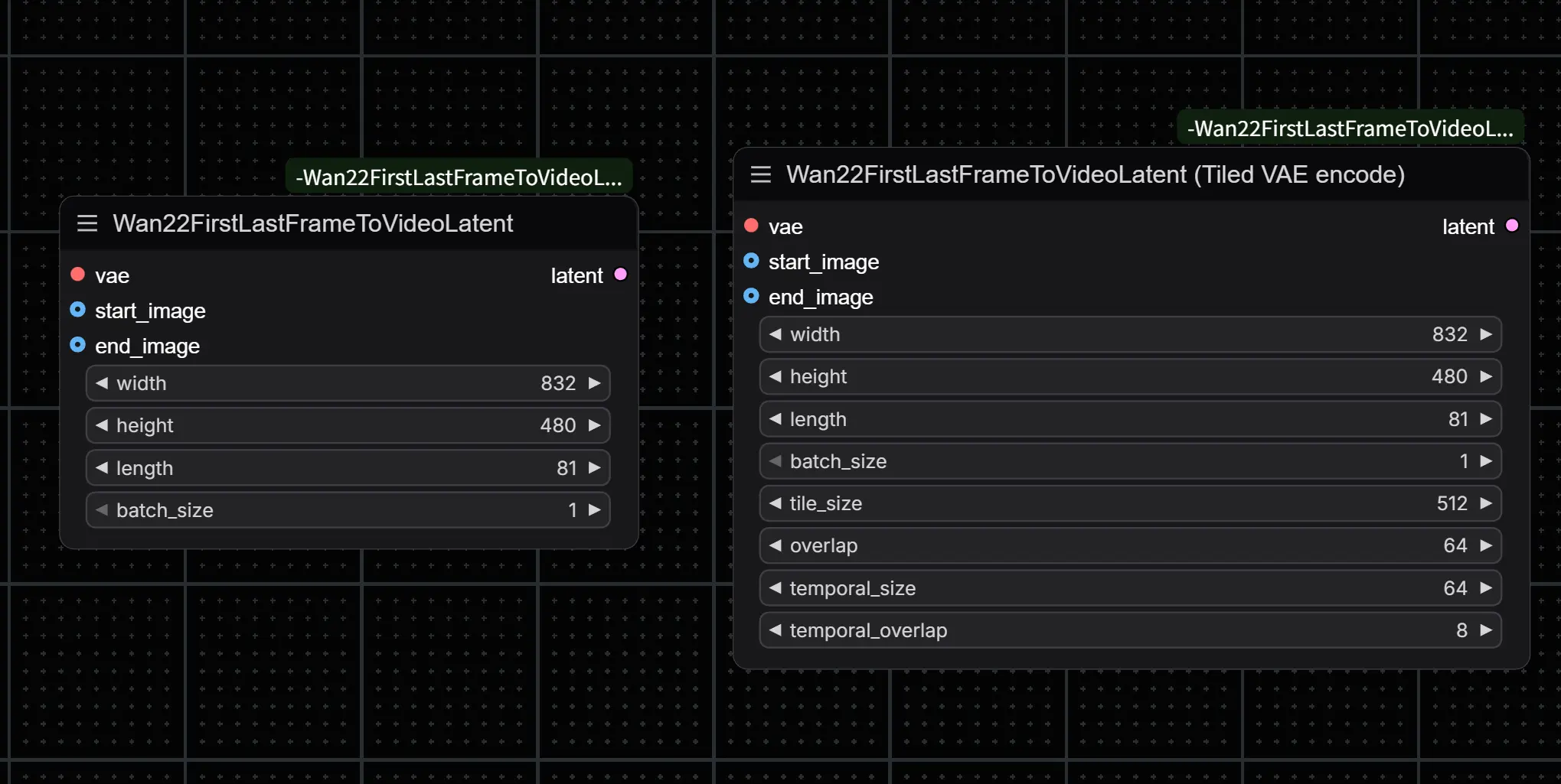 ComfyUI 新节点Wan22FirstLastFrameToVideoLatent ，支持 Wan2.2 VAE 视频生成