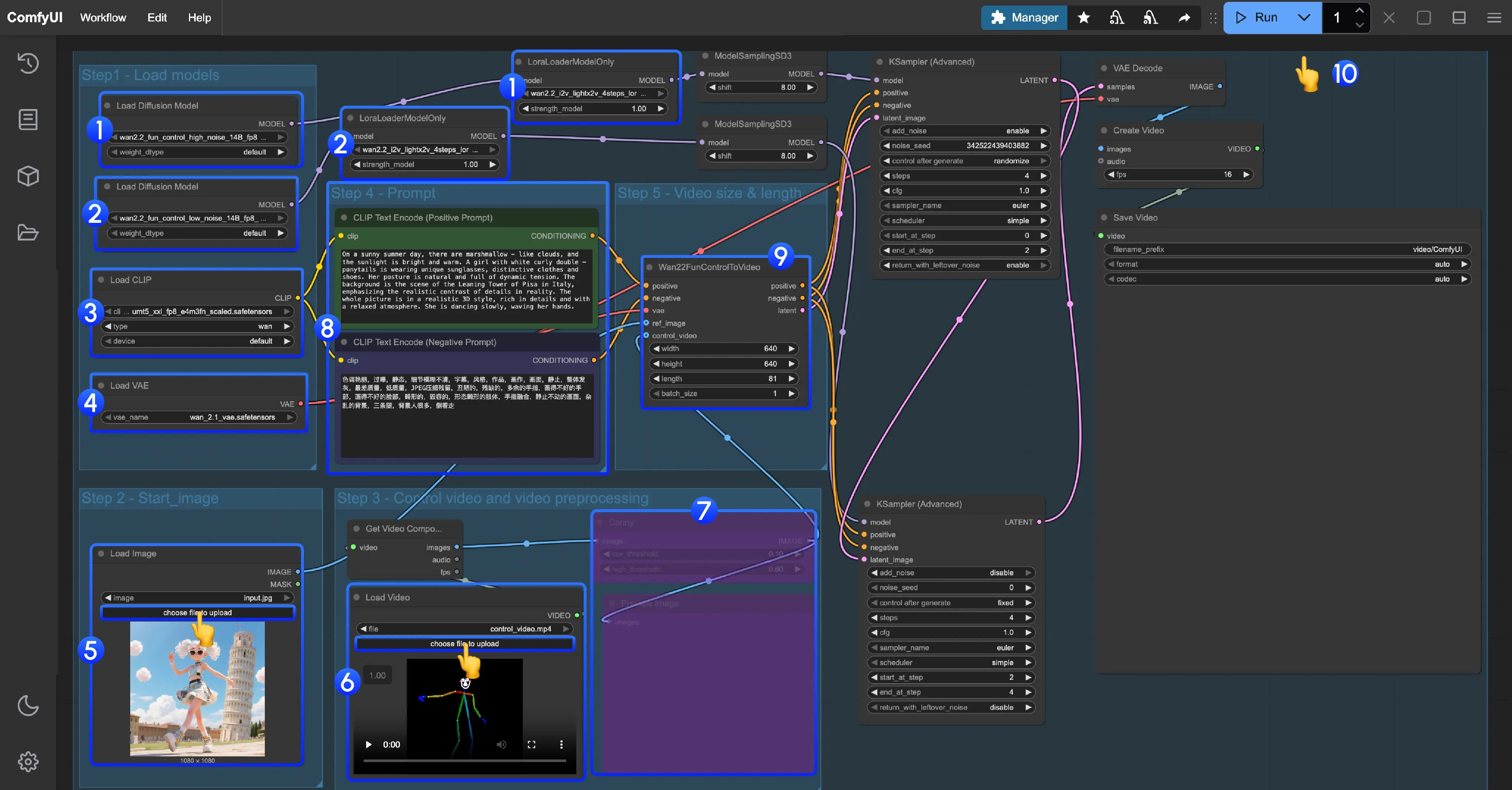 ComfyUI 原生支持 Wan2.2 Fun:首尾帧控制与多模态视频生成全面集成