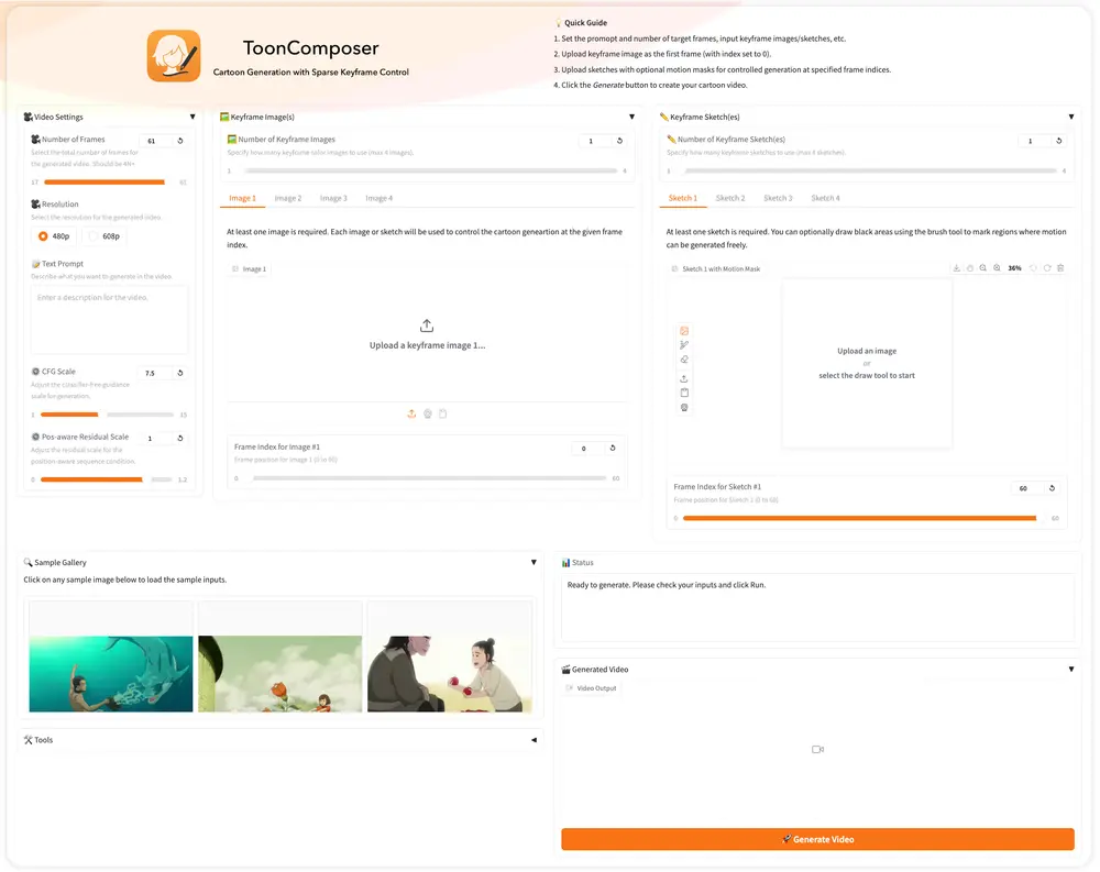 ToonComposer:通过生成式后关键帧(post-keyframing)阶段简化卡通制作流程