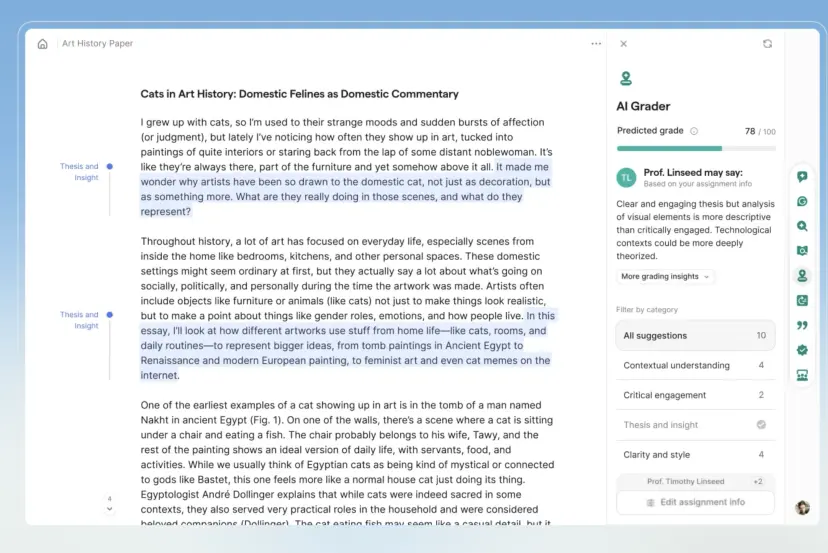 Grammarly 推出九大人机协作写作智能体，可预测论文评分