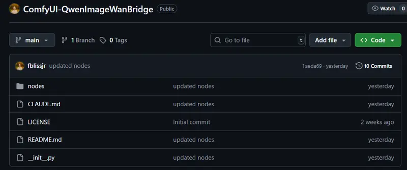 ComfyUI-QwenImageWanBridge：Qwen-Image到WAN 2.2的潜在空间桥接方案，当前部分可用