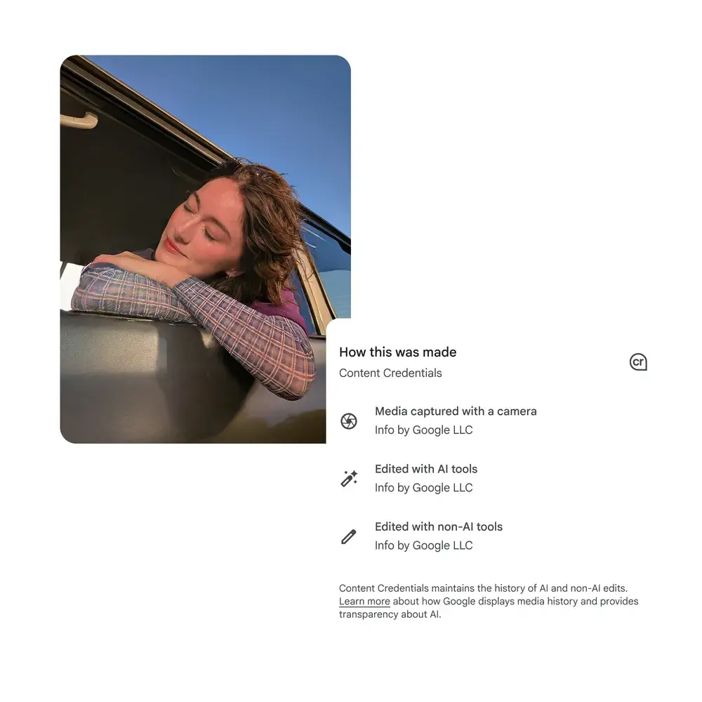Google Photos上线对话式编辑:用文字描述改图,C2PA凭证溯源AI编辑痕迹