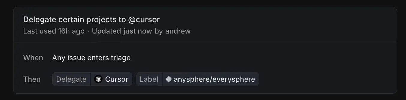 Cursor Agent接入Linear：从问题跟踪到代码提交，无需切换工具即可完成开发闭环
