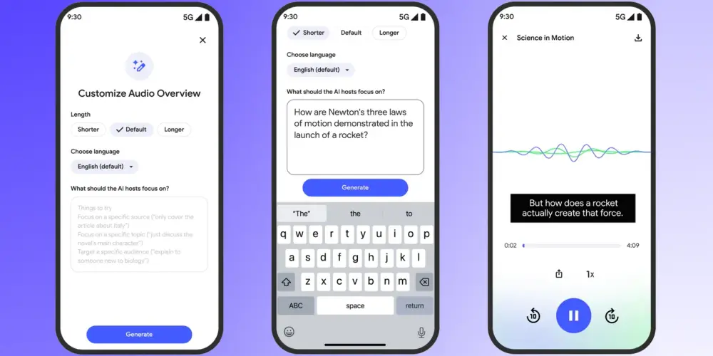 NotebookLM 推出音频自定义和移动端更快加载