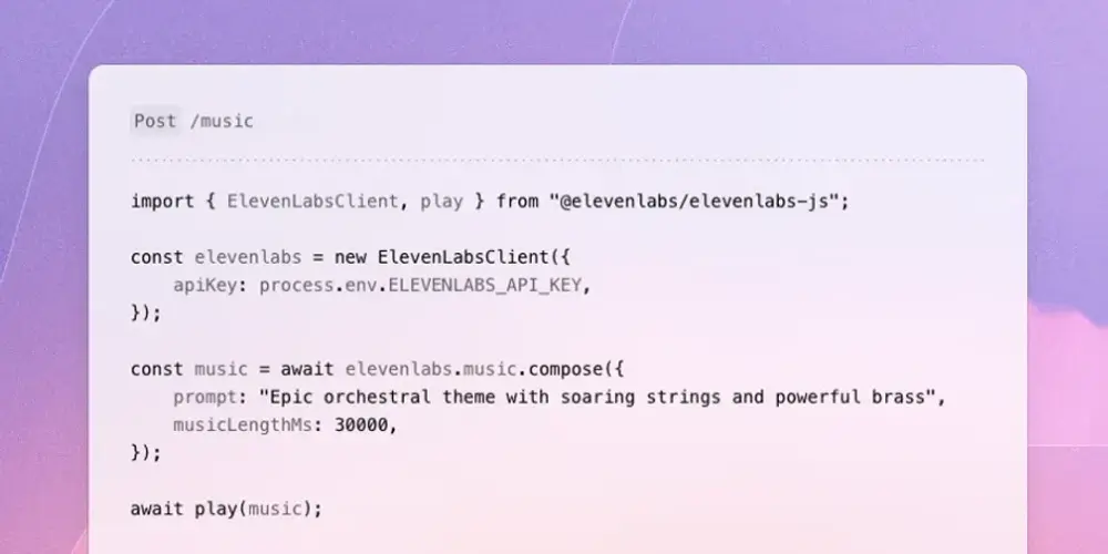 ElevenLabs 发布 Eleven Music API，支持工作室级、商业化的 AI 音乐生成