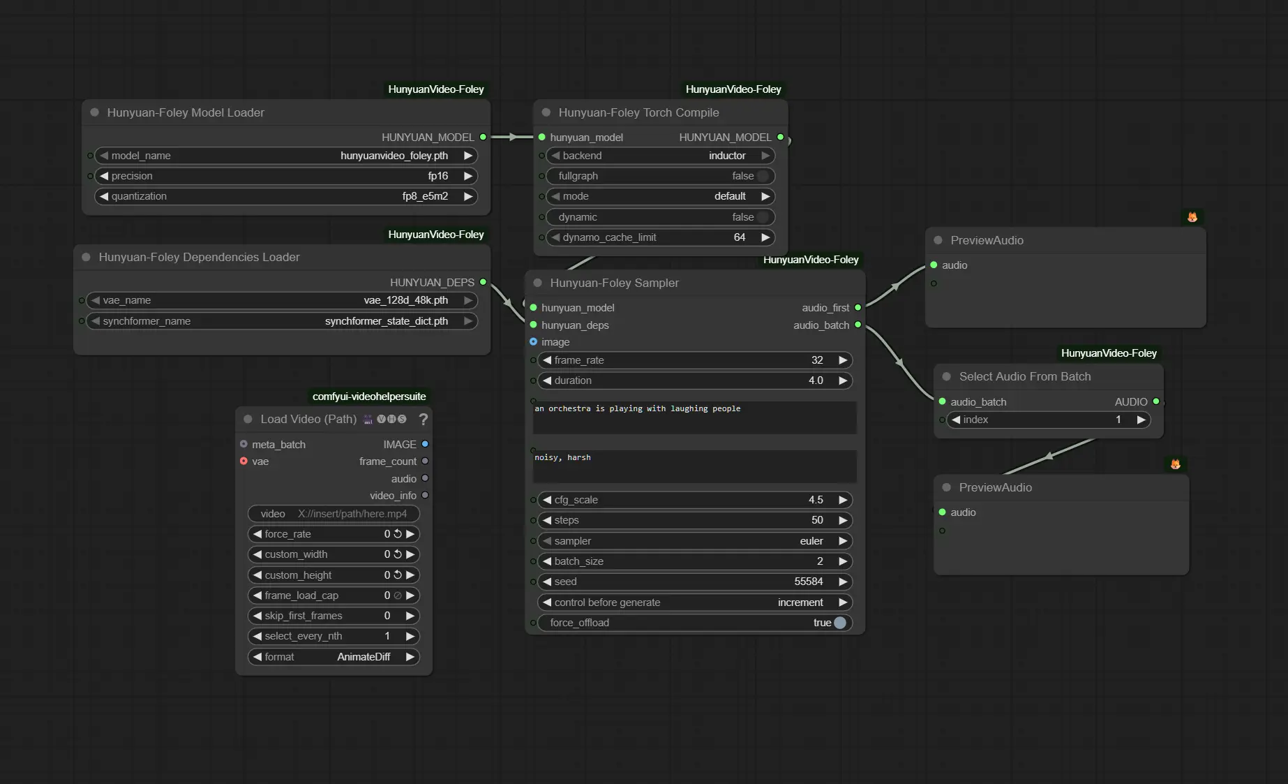 ComfyUI-HunyuanVideo-Foley：在中端显卡上运行腾讯混元音效生成模型HunyuanVideo-Foley 