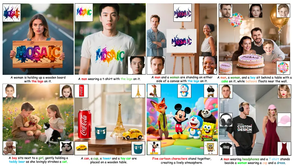 MOSAIC：通过语义对齐与特征解耦实现高保真的多主体个性化生成