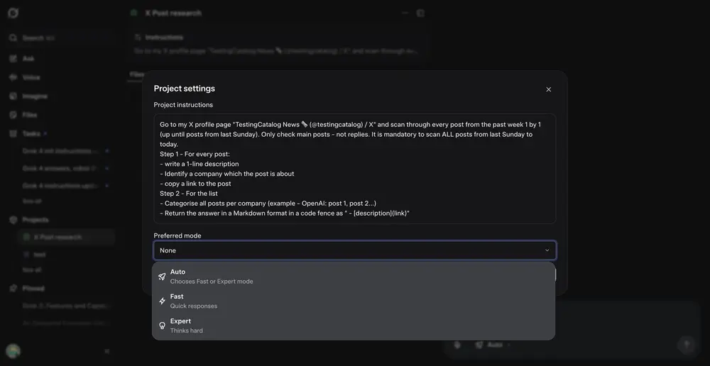 Grok 新进展:支持后台运行与项目级模式选择,多任务处理更高效