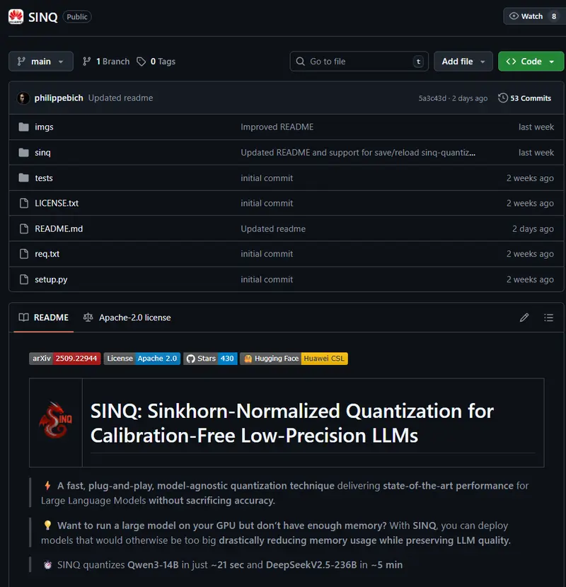 华为开源 SINQ：新型量化技术让大模型在消费级显卡上高效运行