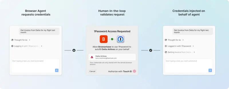 1Password 推出新功能:让 AI 浏览器代理安全登录,而无需看到你的密码