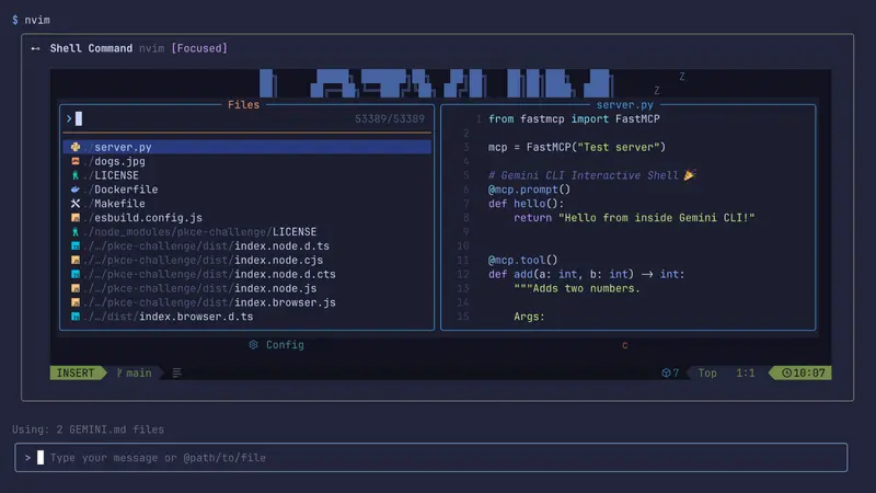 谷歌Gemini CLI 0.9.0 发布：内置交互式 Shell，支持 vim、git、top 等终端工具