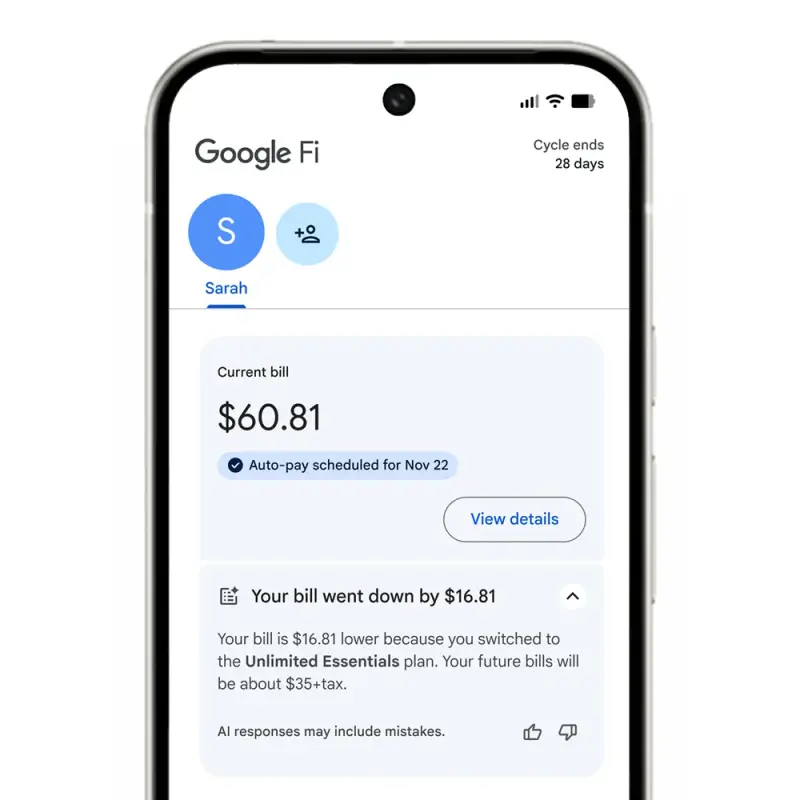 Google Fi 将新增AI增强音频和RCS网页消息功能