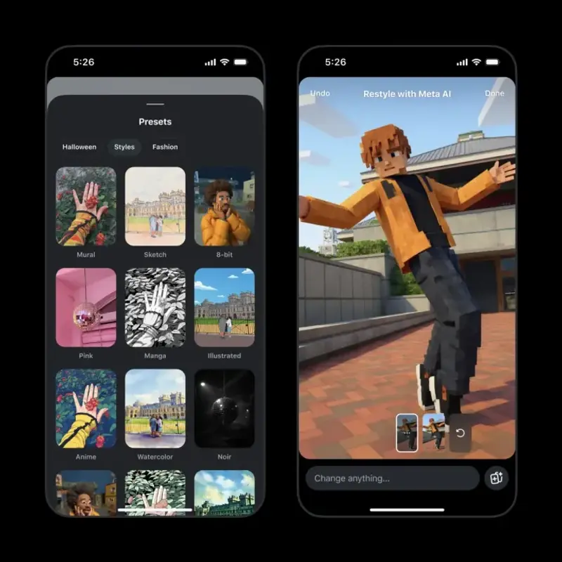 Instagram 故事新增 Meta AI 编辑功能：输入文字即可改图换景