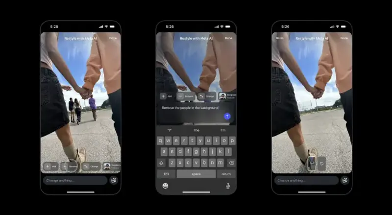 Instagram 故事新增 Meta AI 编辑功能：输入文字即可改图换景