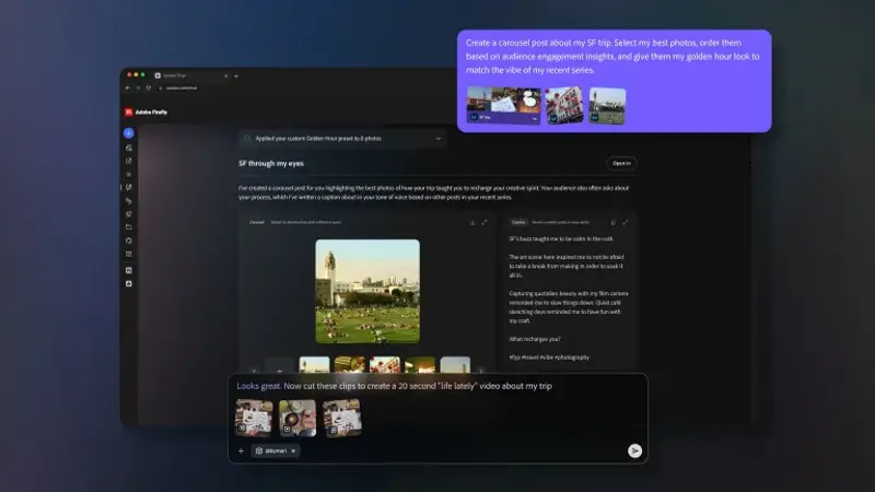 Adobe 为 Express 和 Photoshop 推出新版 AI 助手