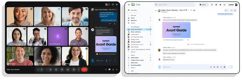 Google Meet 更新:会中消息自动转入 Chat,支持文件与表情回复